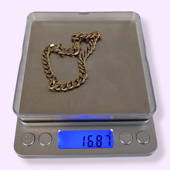 V. Gold Tone Curb Chain Bracelet - Picture 5 of 5